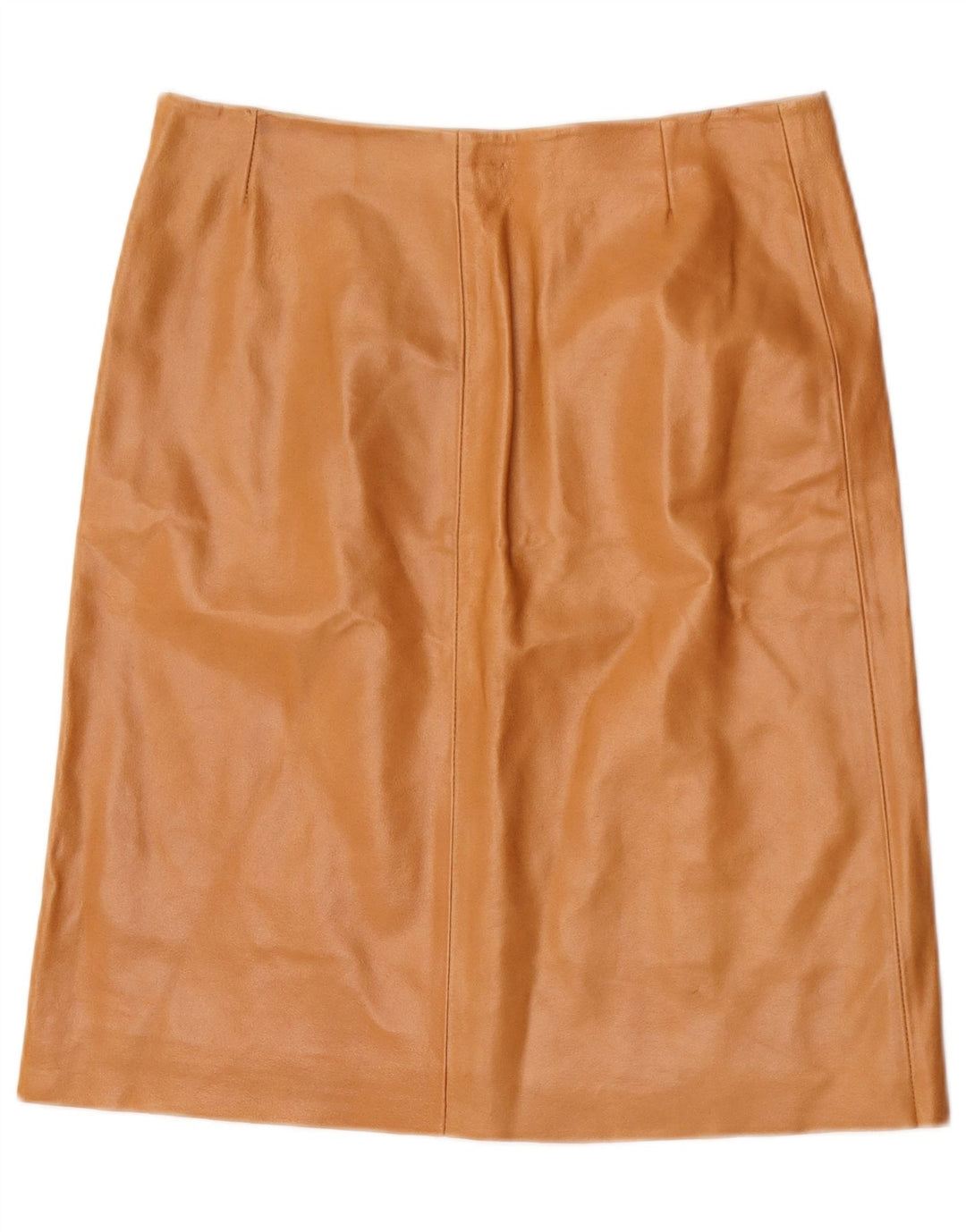 Falda de cuero vintage para mujer IT 44 Medio W32 Cuero marrón