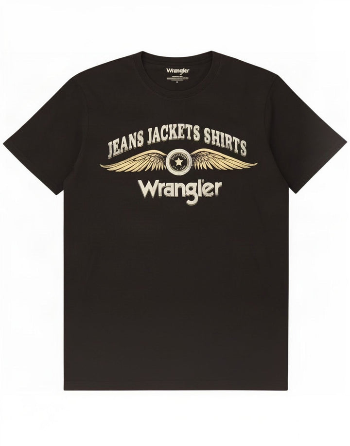 Wrangler Camiseta gráfica para hombre Top Medium Black Cotton