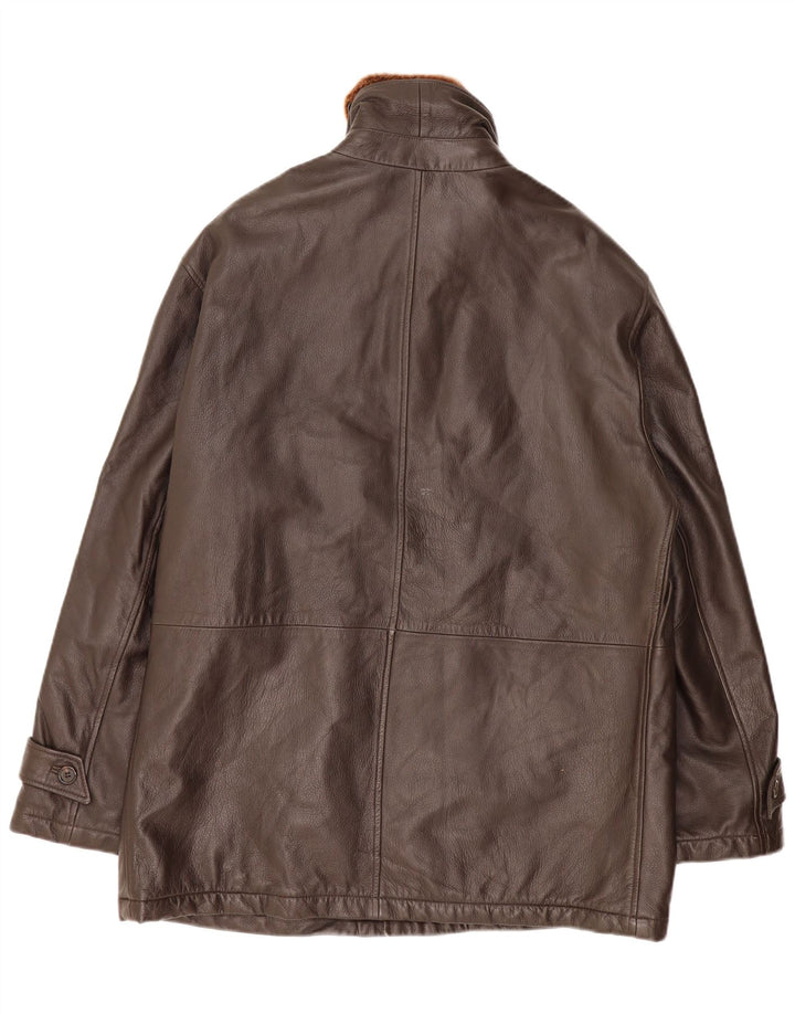 Martin Eden Chaqueta de cuero para hombre IT 50 Cuero marrón grande