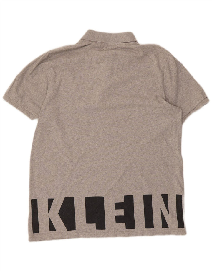 CALVIN KLEIN JEANS Polo gráfico para hombre de algodón gris medio