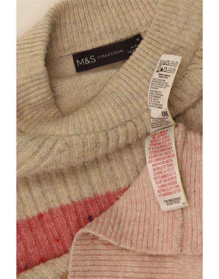 Marks & Spencer Suéter de cuello redondo para mujer UK 46 Mediano Rosa Rayas
