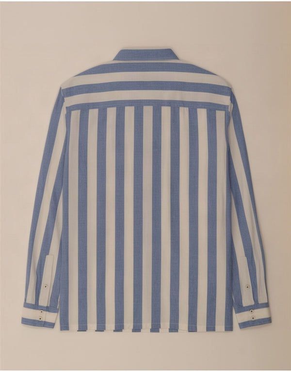 Napapijri Mens Short Sleeve Shirt Large Blue Striped
