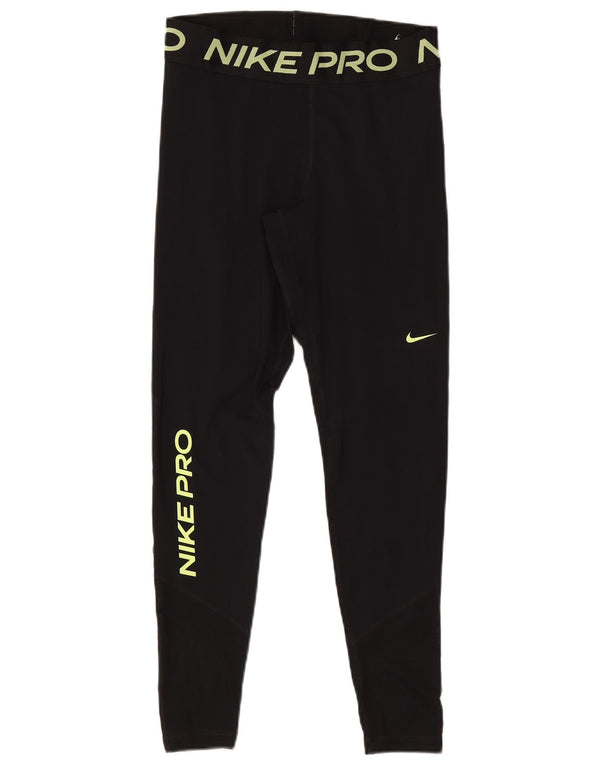 Nike Leggings gráficos Dri Fit para mujer UK 12 Mediano Negro Poliéster