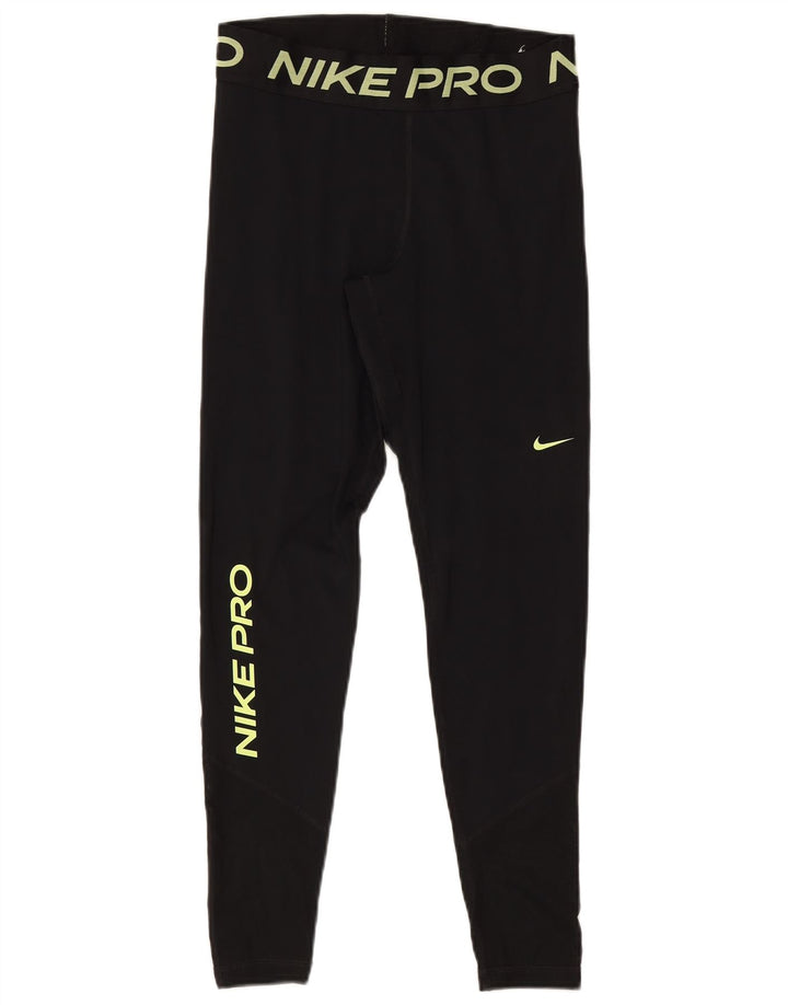 Nike Leggings gráficos Dri Fit para mujer UK 12 Mediano Negro Poliéster