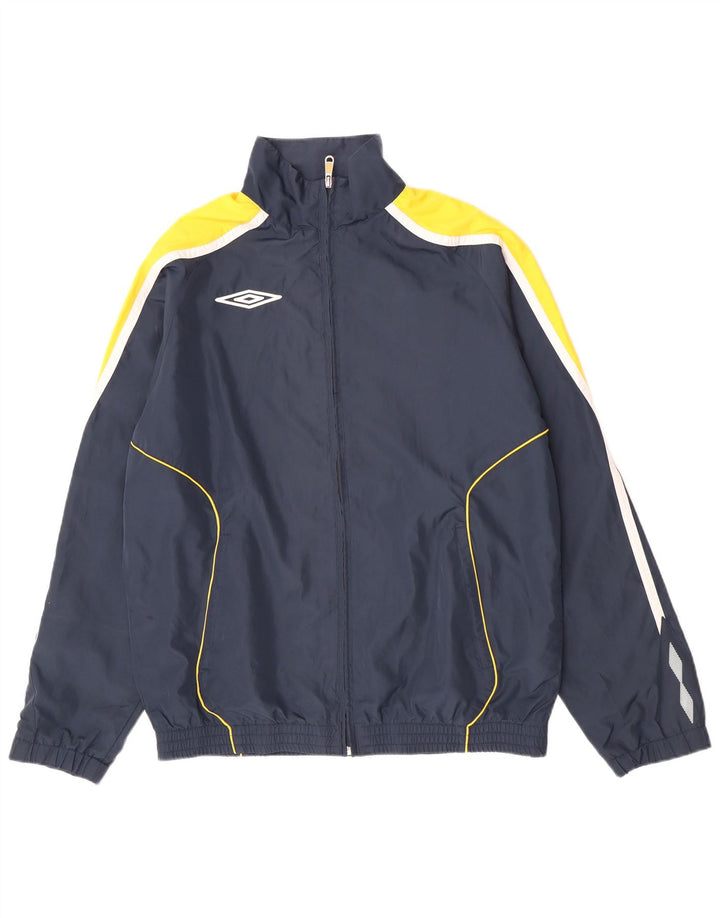 Umbro Hombre Chándal Top Chaqueta XL Azul Marino Colorblock Poliéster