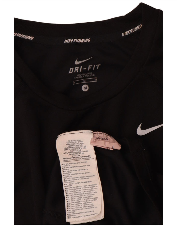 Camiseta Nike Dri Fit para hombre Top poliéster negro mediano