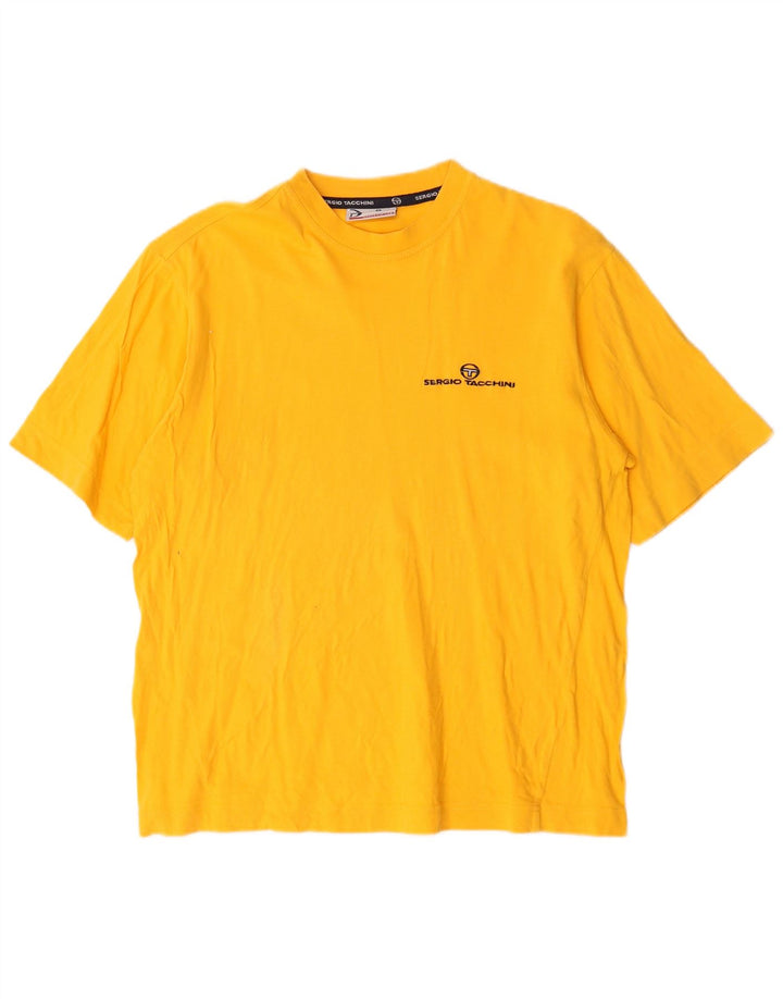 Sergio Tacchini Camiseta Hombre Top Algodón Amarillo Mediano