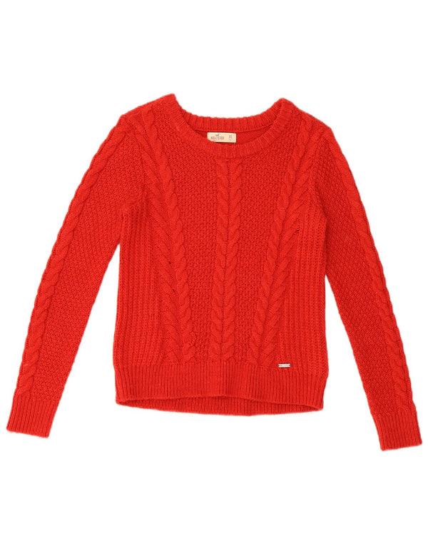 Hollister Suéter tipo jersey con cuello barco para mujer Reino Unido 6 XS Acrílico rojo
