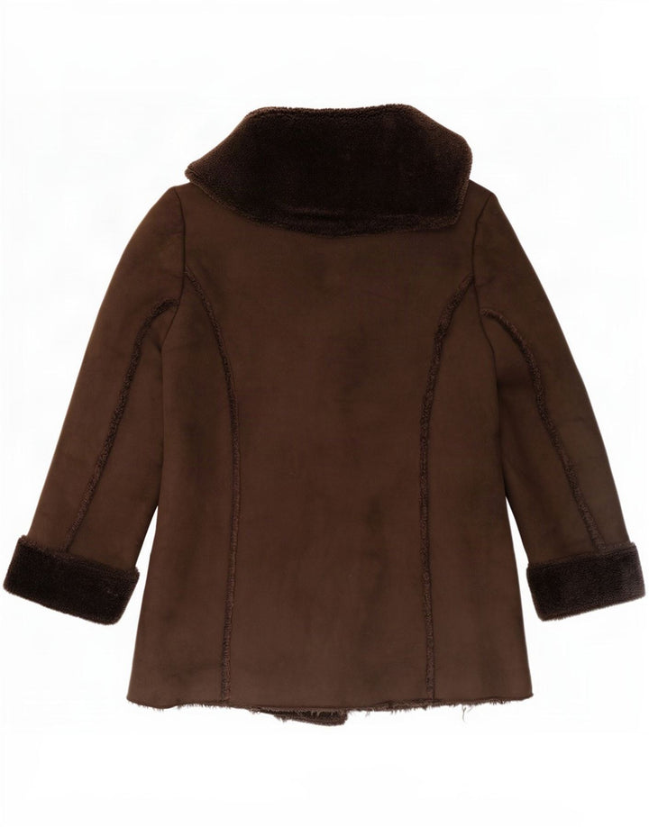 Chaqueta Sherpa de 2 botones Dash para mujer UK 44 Grande Poliéster marrón