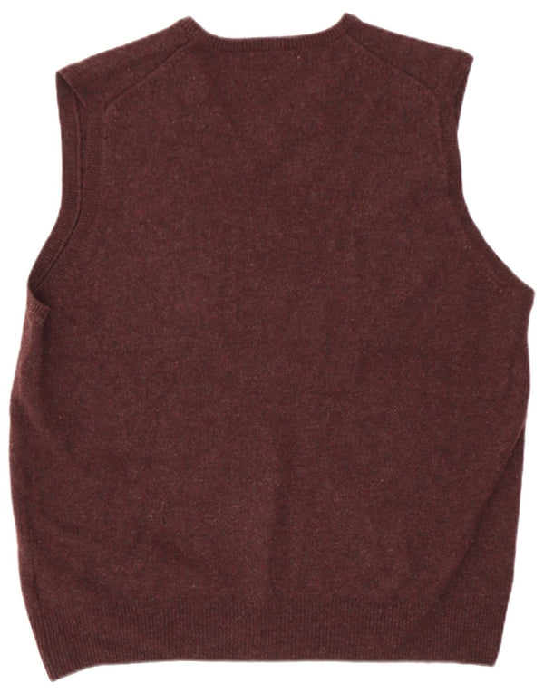 Marks & Spencer - Camiseta sin mangas para mujer, talla 40, XL, lana de cordero moteada en color burdeos