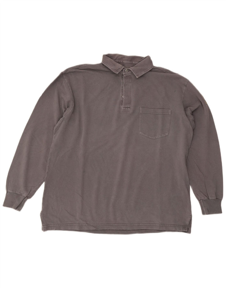 Murphy & Nye Polo Sailmakers de manga larga para hombre, ajuste holgado, gris medio