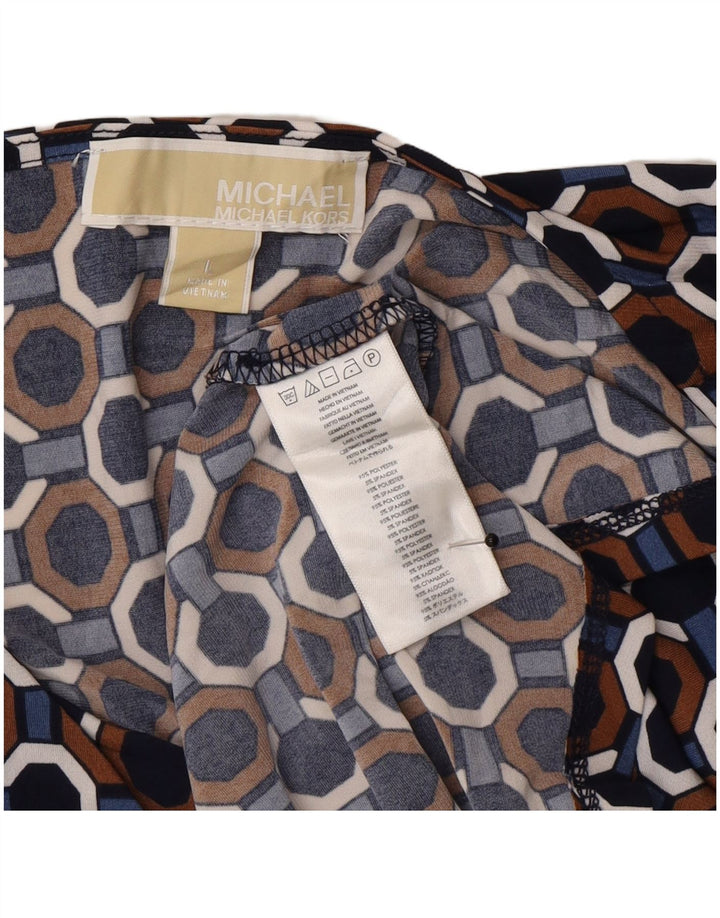 Michael Kors Blusa para mujer Top UK 14 Grande Multicolor Geométrico