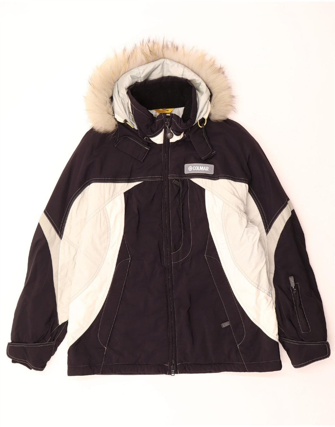 COLMAR Chaqueta de esquí con capucha para hombre IT 50 Medium Black Colourblock Nylon