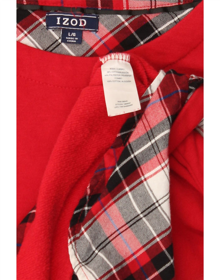 IZOD Womens Sweatshirt Jumper UK 16 Large Red Cotton Vintage Izod and Second-Hand Izod from Messina Hembry 