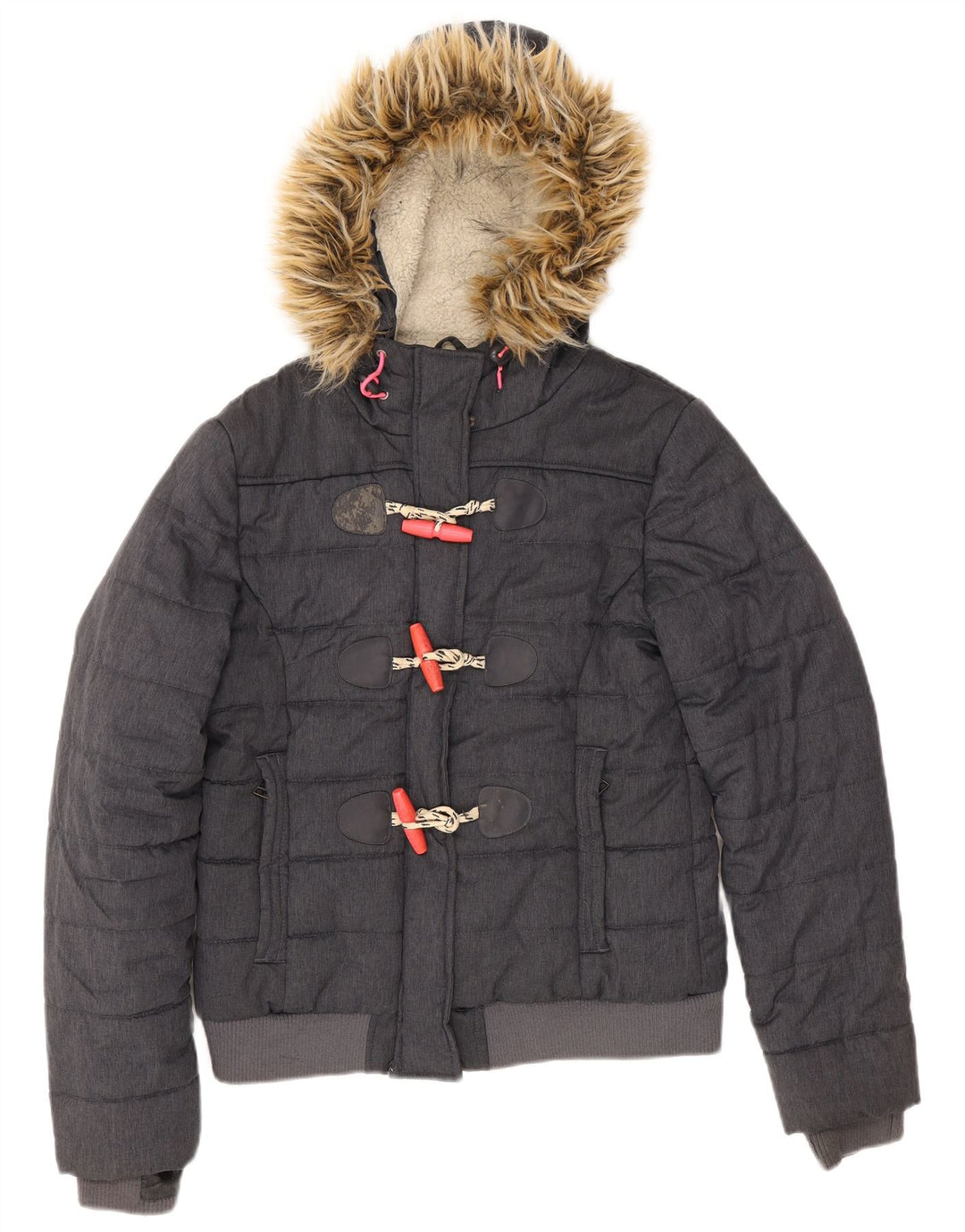 Superdry Chaqueta Acolchada Con Capucha Para Mujer UK 42 Poliéster Azul Marino Mediano