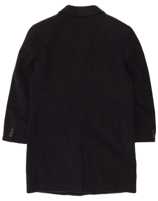 VINTAGE Abrigo para hombre Reino Unido 40 Lana azul marino grande