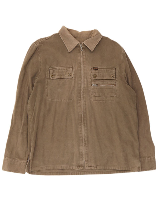 Camisa Sobrecamisa Gas Hombre Grande Caqui