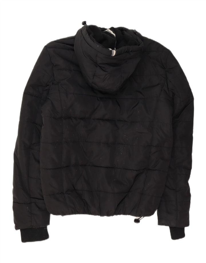 SUPERDRY Mens Hooded Padded Jacket UK 40 Large Black Polyester Vintage Superdry and Second-Hand Superdry from Messina Hembry 