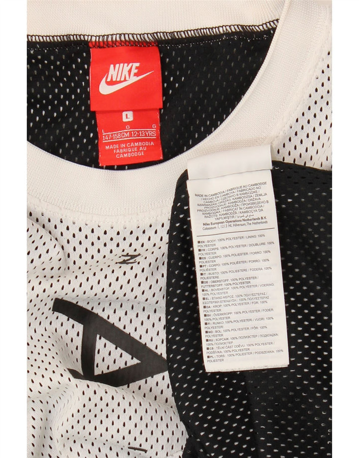 NIKE Camiseta sin mangas estampada para niños 12-13 años Grande Poliéster blanco