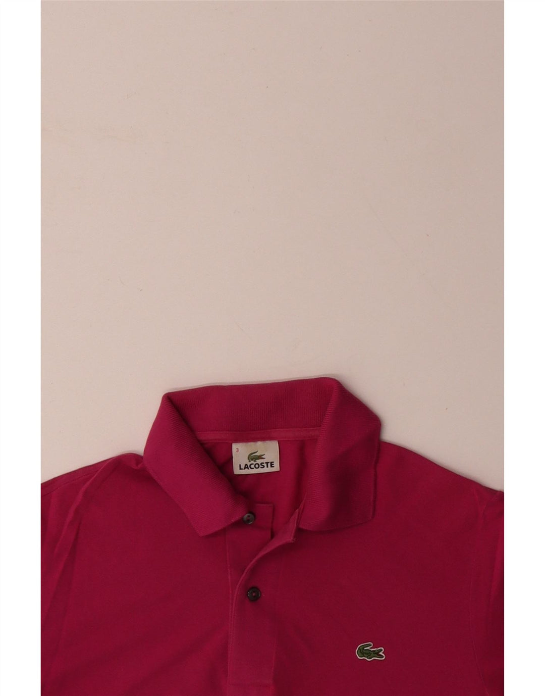 LACOSTE Polo para hombre talla 3 pequeño algodón rosa