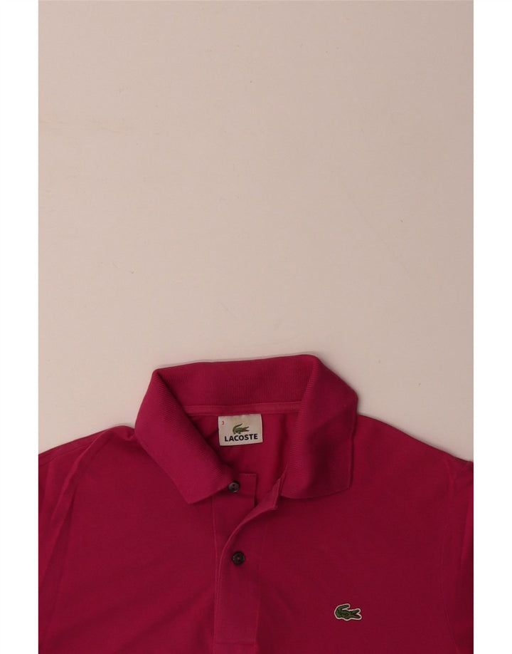 LACOSTE Polo para hombre talla 3 pequeño algodón rosa
