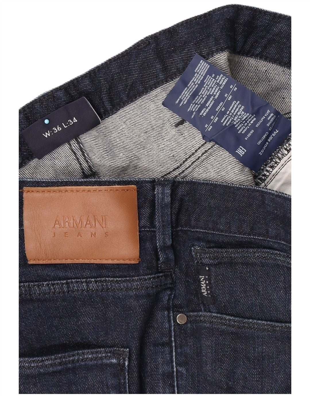 Jeans Armani Hombre Slim W36 L34 Algodón Azul Marino