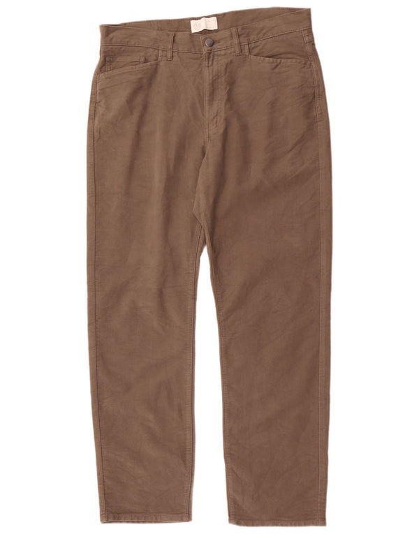Marks & Spencer Pantalones informales rectos para hombre W34 L31 Algodón gris