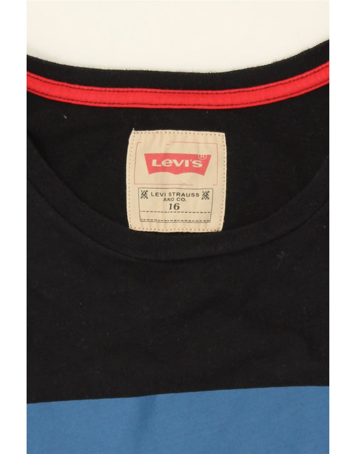 LEVI'S Boys Graphic Top Long Sleeve 15-16 Years Black Cotton Vintage Levi's and Second-Hand Levi's from Messina Hembry 