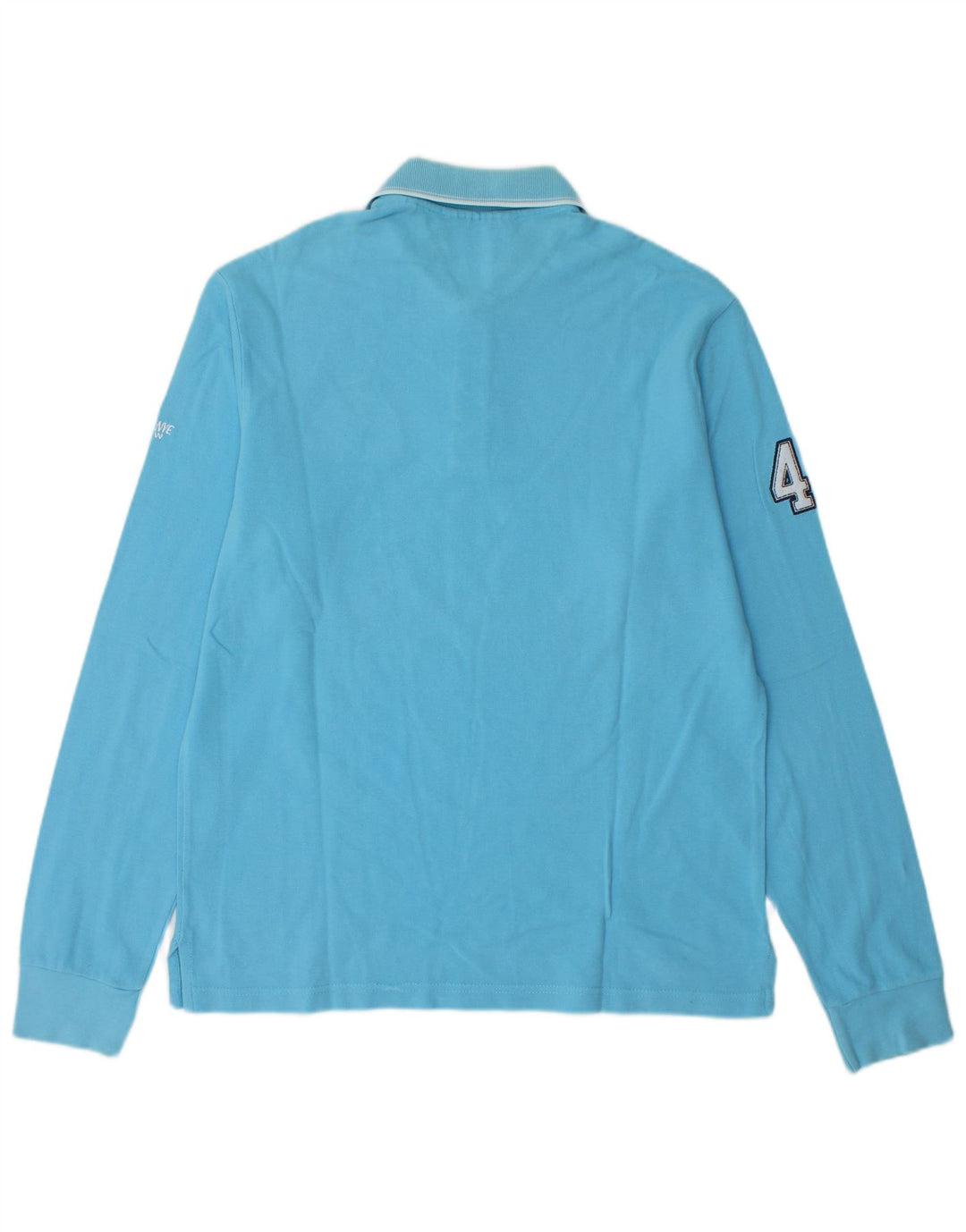 MURPHY & NYE Polo gráfico de manga larga para hombre Algodón azul grande