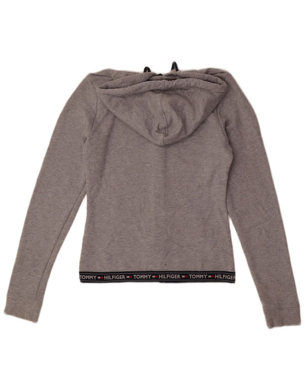 Tommy Hilfiger Suéter con capucha y cremallera para mujer UK 10 Small Grey Colourblock