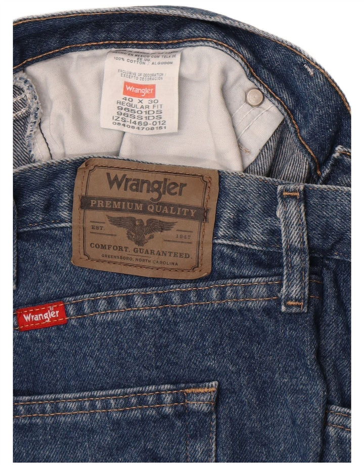 Wrangler Vaqueros rectos de corte regular para hombre W40 L30 Algodón azul