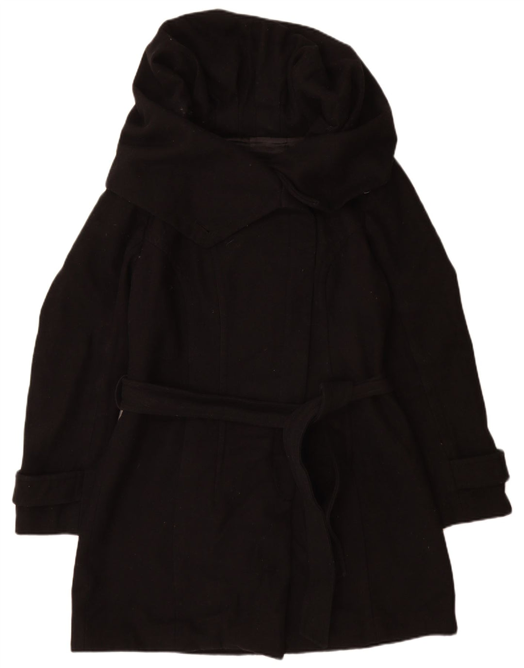 Zara Mujer Abrigo UK 20 2XL Lana Negra