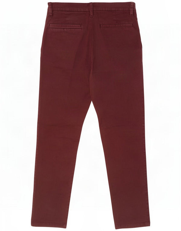 Pantalones chinos de corte slim Marks & Spencer para hombre W30 L29 Algodón burdeos