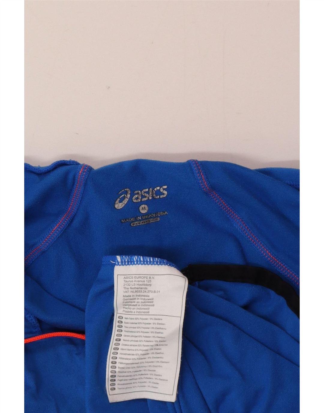 Asics Hombre Zip Neck Hooded Top Manga Larga Poliéster Azul Medio