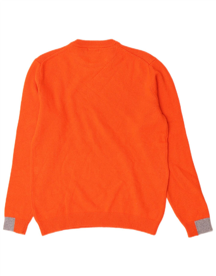 Sun68 Jersey De Cuello Redondo Para Hombre De Lana Merino Naranja Medio
