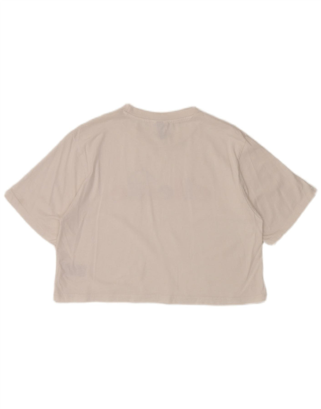 ELLESSE Camiseta corta con gráfico para mujer UK 12 Medium White Cotton