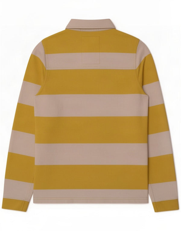 Polo de rugby de manga larga para mujer de Fat Face UK 10 Small Yellow Stripes
