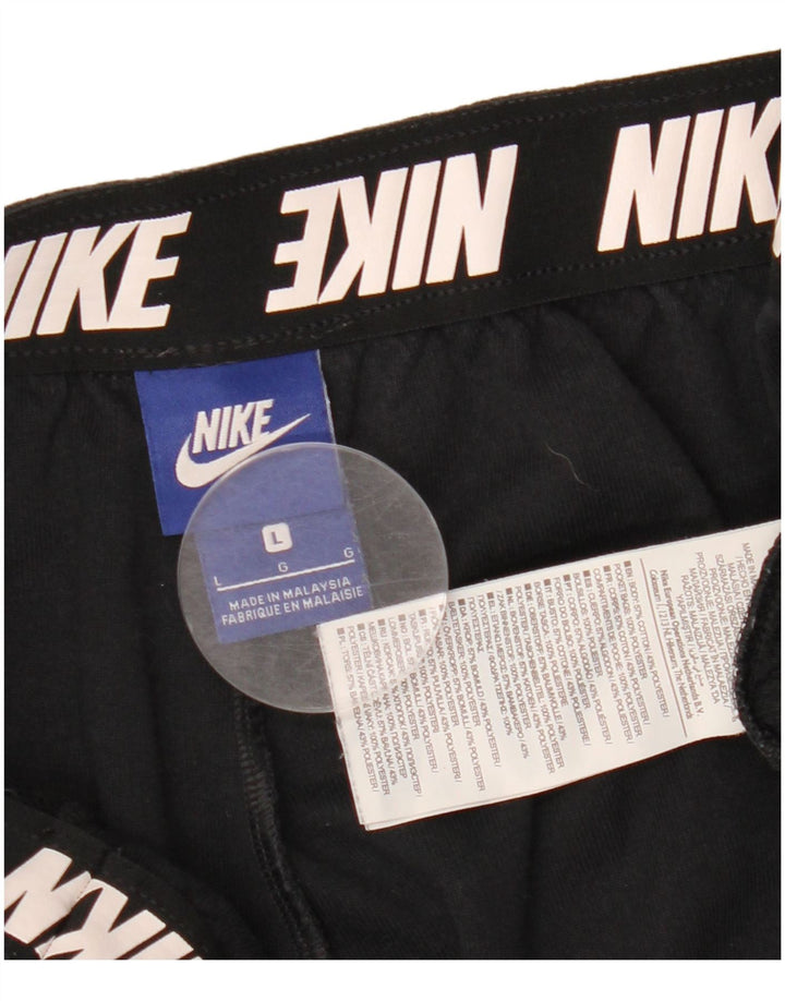 NIKE Pantalones cortos deportivos para hombre, tamaño grande, algodón negro