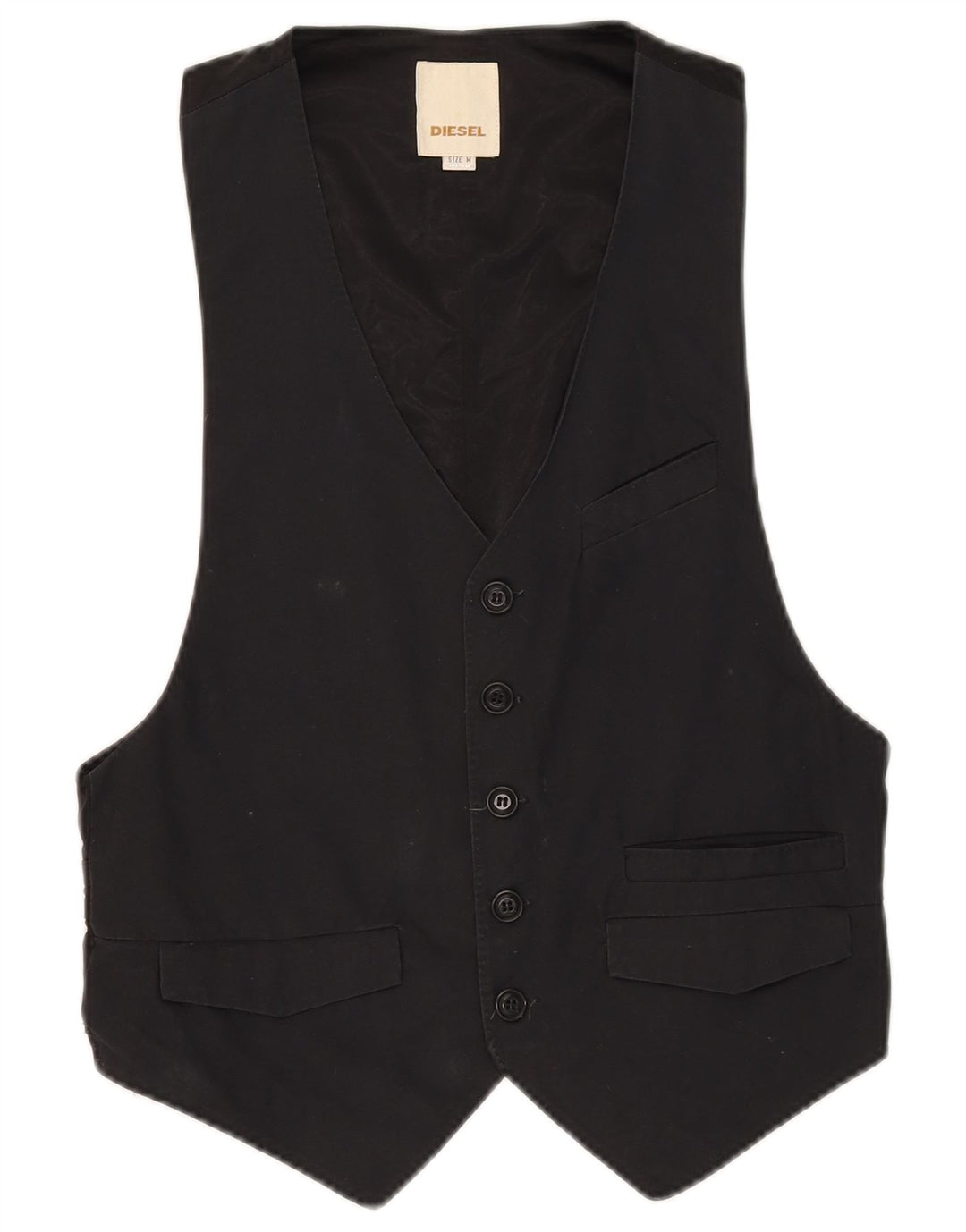Diesel Mujer Chaleco UK 42 Mediano Negro