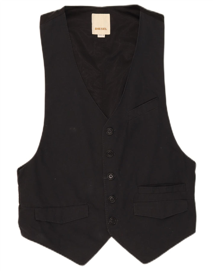 Diesel Mujer Chaleco UK 42 Mediano Negro