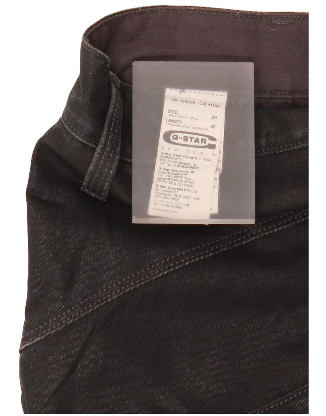 G-Star Hombre Pantalones Cargo Slim W33 L32 Algodón Negro