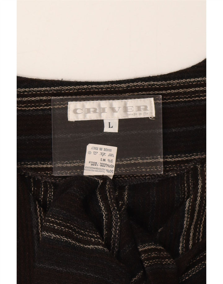 CRIVER Chaleco Hombre Grande Marrón Rayas Poliéster