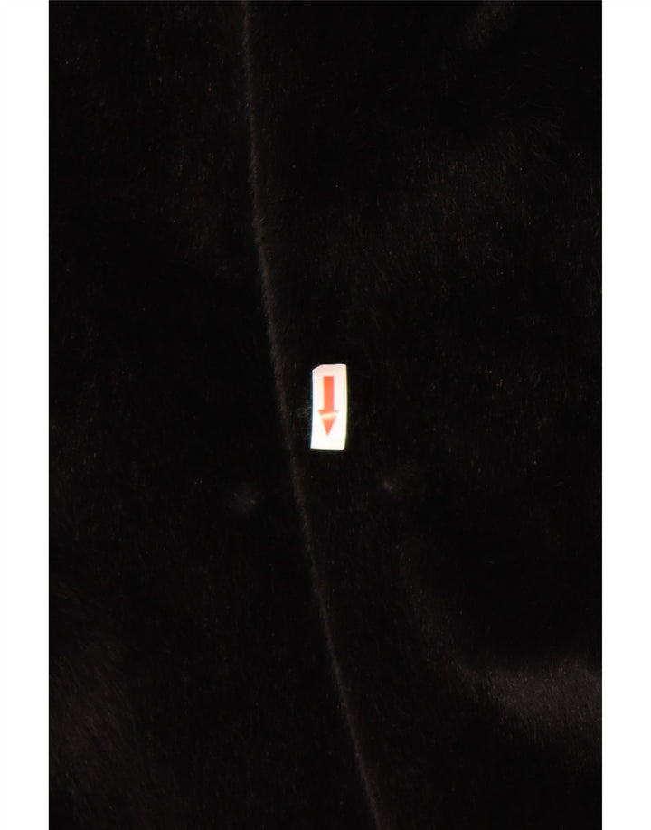 Abrigo vintage de piel sintética para mujer IT 42 Poliéster negro medio