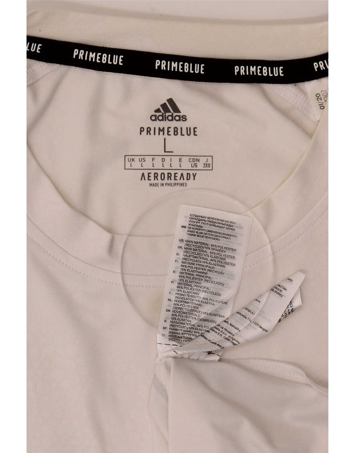 Adidas Hombre Aeroready Camiseta Top Grande Poliéster Blanco