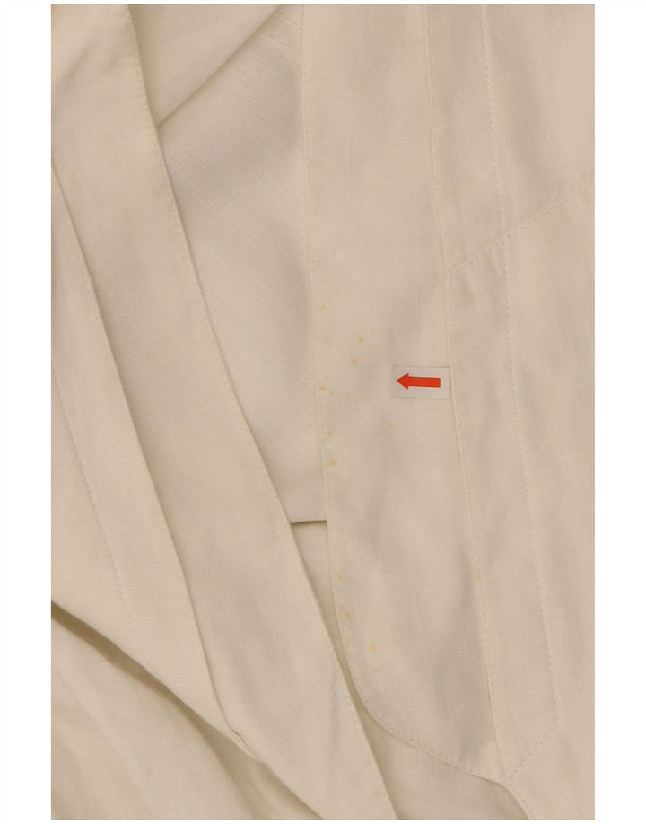 Claude Montana Chaqueta corta para mujer UK 12 Medium White Linen