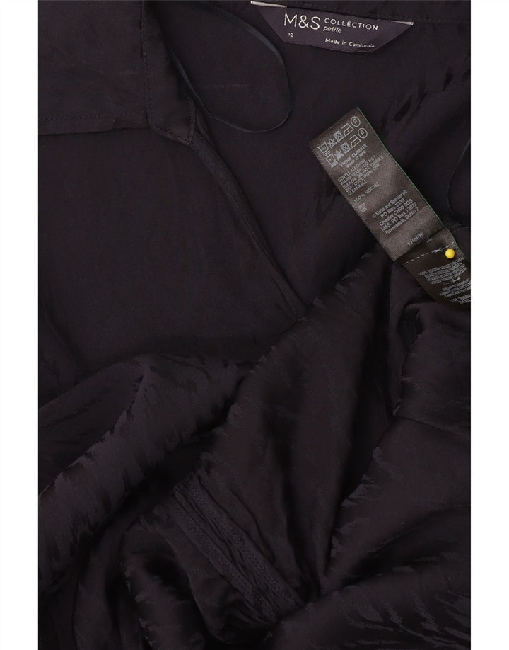 Marks & Spencer Camisa tipo pulóver para mujer UK 12 Medium Azul marino Viscosa
