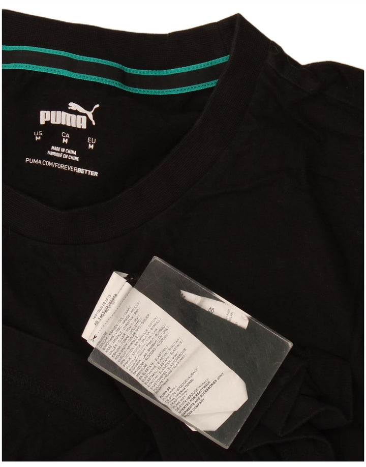 Puma Camiseta gráfica para hombre Top Medium Black Cotton