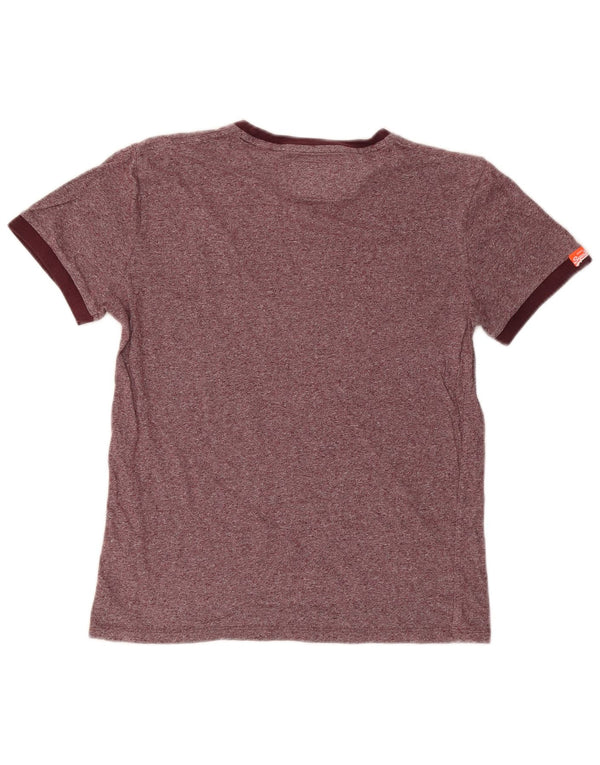 SUPERDRY Camiseta para hombre Top Small de algodón moteado granate