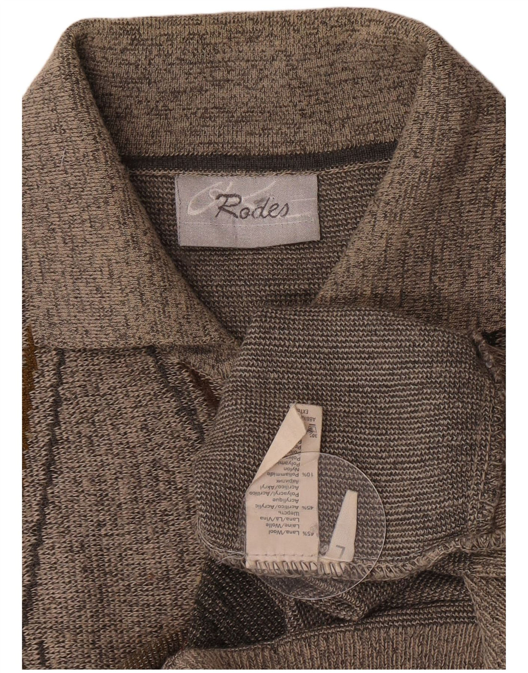 Rodes Jersey con cuello tipo polo para hombre, talla grande, gris Argyle/lana de diamante