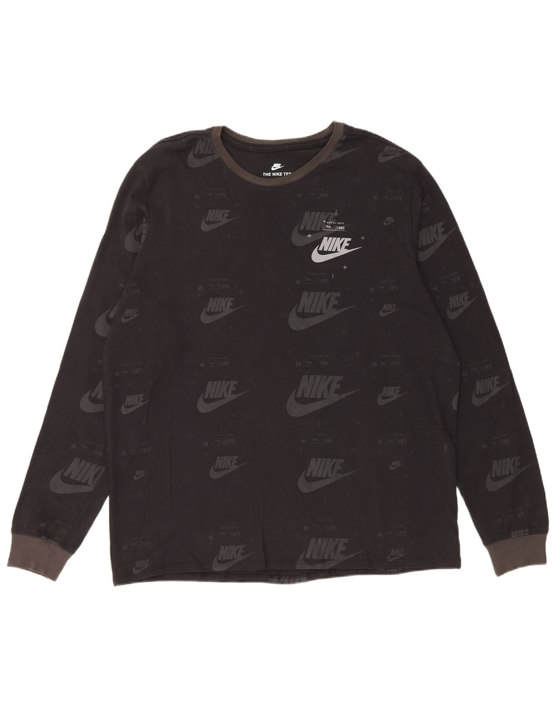 Nike Camiseta gráfica de manga larga para hombre XL Algodón negro